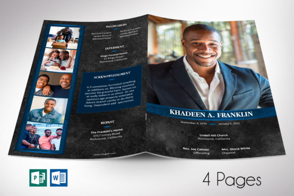 Download Blue Rock Funeral Program Word Publisher - Funeral program Collection