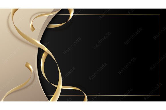 Download 3D Luxury Template Golden Ribbon Shape - Luxury template Collection