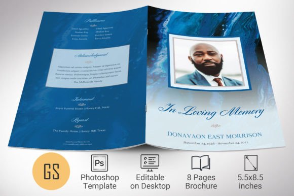 Download Blue Marble Funeral Program Template - Funeral program Collection