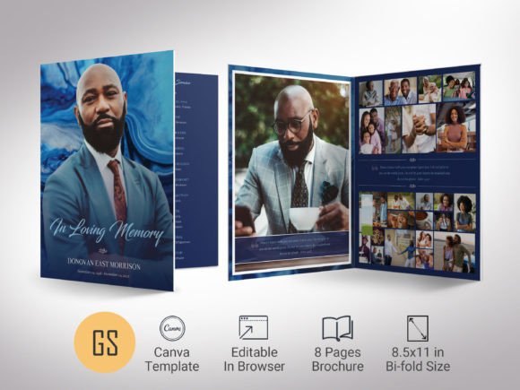 Download Blue Marble Tabloid Funeral Program - Funeral program Collection