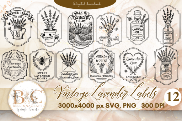 Download Vintage Lavender Labels SVG Bundle - Premium Resources