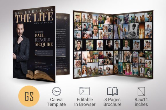 Download Magazine Style Tabloid Funeral Program - Funeral program Collection
