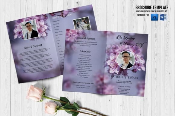 Download Floral Funeral Program Template - Funeral program Collection