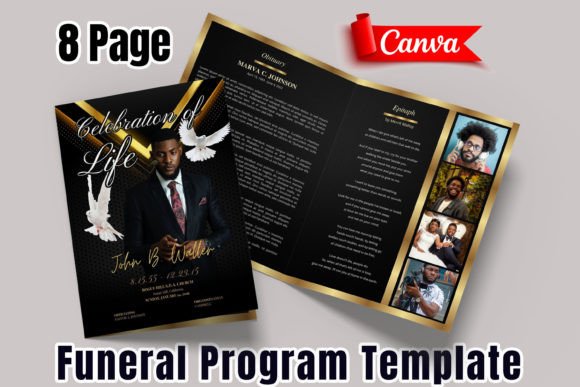 Download Modern 8 Page Funeral Program - Funeral program Collection