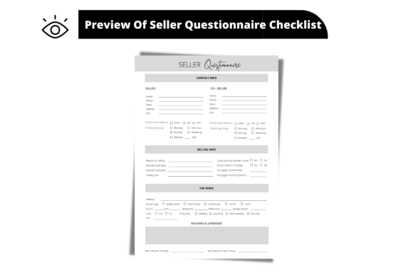 Download Editable Seller Questionnaire Template - Premium Resources